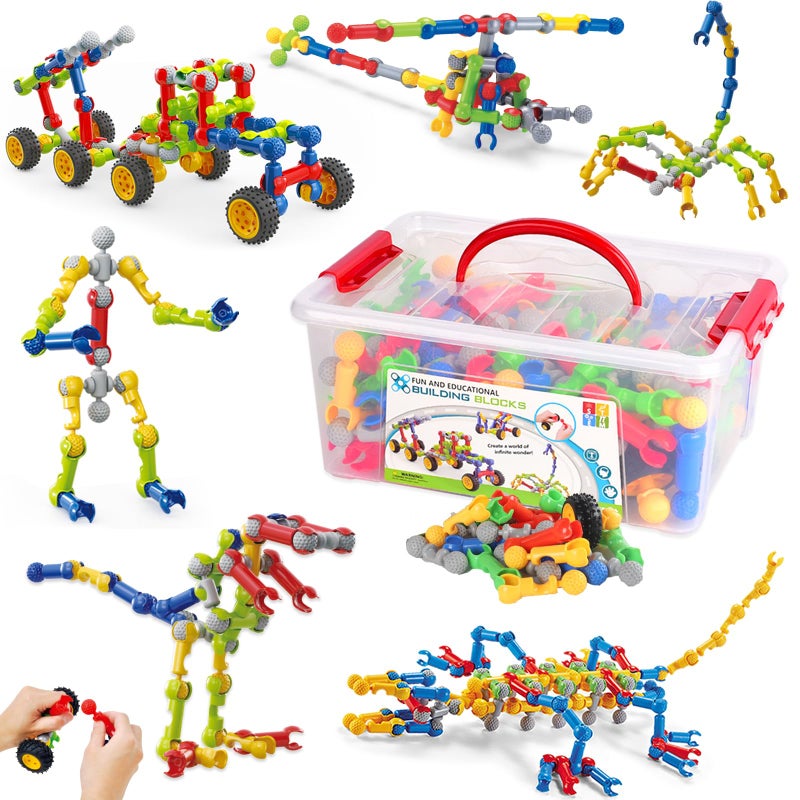 Afomida 170 Pcs STEM Building Toys for Kids Ages 48 Building Blocks Educational Construction Engineering Building Kit for Ages 3 4 5 6 7 8 9 Year Old Creative Kids Games Christmas Birthday Gifts Boys Girls - Image 4