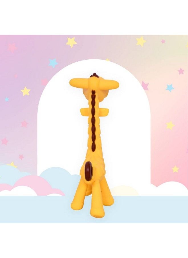 The Little Lookers - Giraffe Shape Food Grade;Bpa Free Silicone Teething Baby Teether;Toy;Teething Stick For Babies (Girraffe Yellow) - Image 1