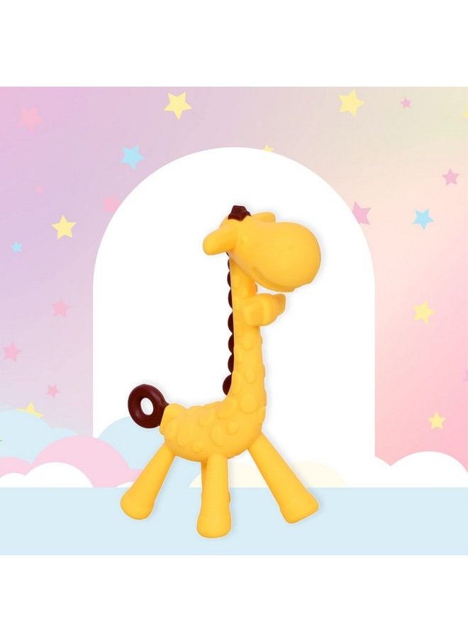The Little Lookers - Giraffe Shape Food Grade;Bpa Free Silicone Teething Baby Teether;Toy;Teething Stick For Babies (Girraffe Yellow) - Image 1