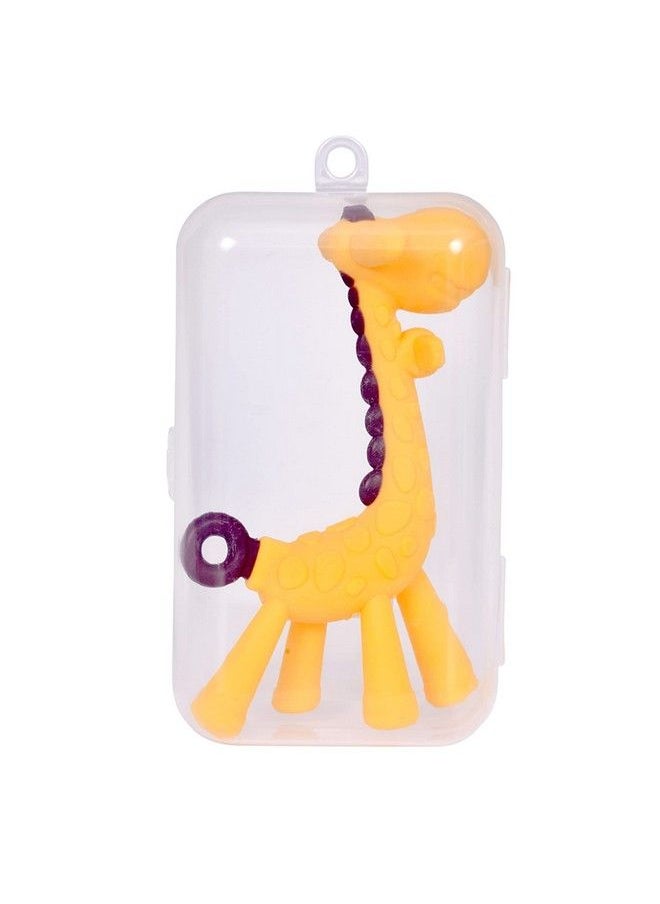 The Little Lookers - Giraffe Shape Food Grade;Bpa Free Silicone Teething Baby Teether;Toy;Teething Stick For Babies (Girraffe Yellow) - Image 1