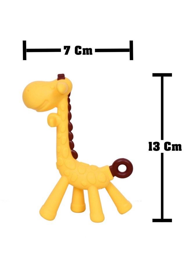 The Little Lookers - Giraffe Shape Food Grade;Bpa Free Silicone Teething Baby Teether;Toy;Teething Stick For Babies (Girraffe Yellow) - Image 1