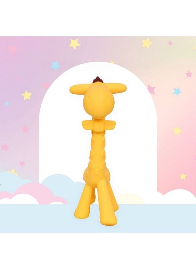 The Little Lookers - Giraffe Shape Food Grade;Bpa Free Silicone Teething Baby Teether;Toy;Teething Stick For Babies (Girraffe Yellow) - Image 1