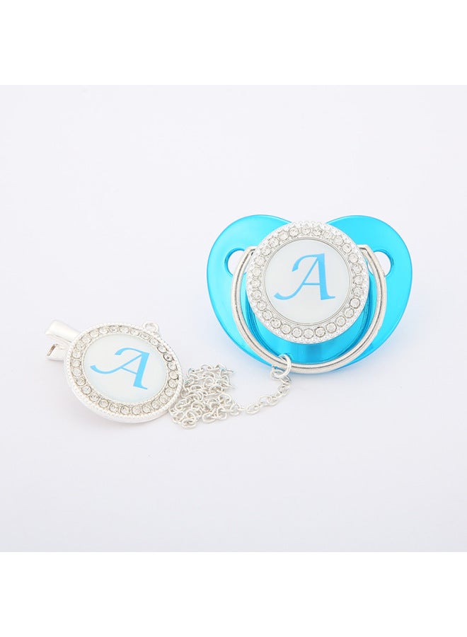 Baby Diamond Pacifier Maternal And Infant Products Food Silicone Letter Pattern With Chain Baby Pacifier