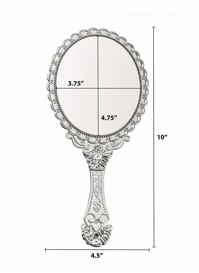 Yangshine Handheld Mirror with Handle, Makeup Compact Travel Hand Mirrors Mini Vintage Make Up Hand Held Mirror Oval Purse Packet Mirror for Women Girls  - Image 5