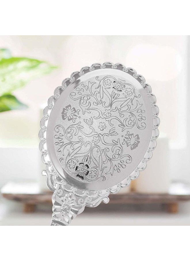 Yangshine Handheld Mirror with Handle, Makeup Compact Travel Hand Mirrors Mini Vintage Make Up Hand Held Mirror Oval Purse Packet Mirror for Women Girls  - Image 4