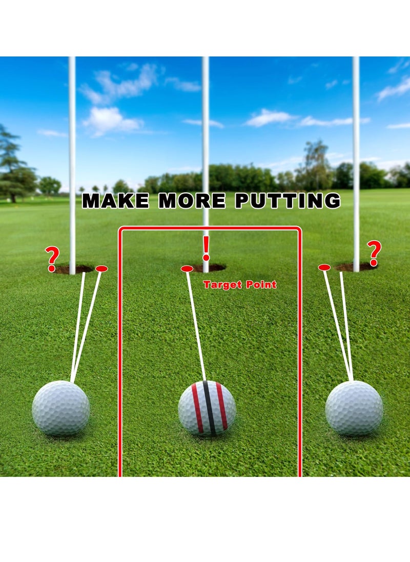Excefore - Golf Ball Marker, Upgraded 360° Triple-Line Ball Marker Stencil with 2 Color Marker Pens, Plastic Golf Ball Line Marking Alignment Tool Kit - Image 1