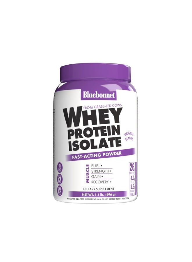 Bluebonnet Nutrition Whey Protein Isolate Powder from Grass Fed Cows, No Sugar Added, Gluten & Soy Free, Kosher Dairy, 17.6 Oz - Image 1