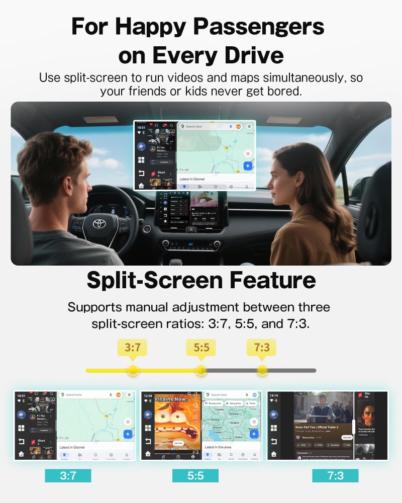 OTTOCAST 2025 Wireless CarPlay & Android Auto Adapter,Android 13 Magic CarPlay Box for Netflix/YouTube/TikTok +,FOTA Update,Split Screen,Plug & Play,Auto Bluetooth Connection,App Download,E2 - Image 5