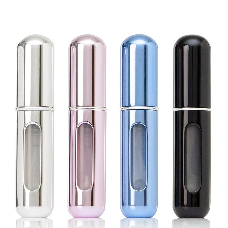 BESTAQUA 4PCS Refillable Per fume Atomizer Bottle Portable Travel Per fume Mini Spray Bottles Cologne Dispenser Per fume Bottles Portable Empty Per fume Spray Bottle for Travel Per fume Container with Bag  - Image 1