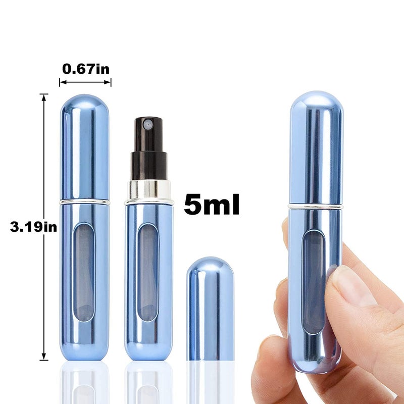BESTAQUA 4PCS Refillable Per fume Atomizer Bottle Portable Travel Per fume Mini Spray Bottles Cologne Dispenser Per fume Bottles Portable Empty Per fume Spray Bottle for Travel Per fume Container with Bag  - Image 2