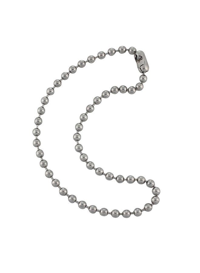 DragonWeave 6.3mm Large Silver Steel Ball Chain Mens Necklace with Extra Durable Color Protect Finish - Image 1