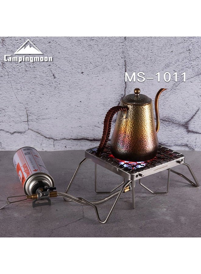 camping moon Campingmoon Portable Camping Grill 304 Stainless Steel Campfire Grill Grate Folding BBQ Grill Rack with Legs and Carrying Bag - Image 2