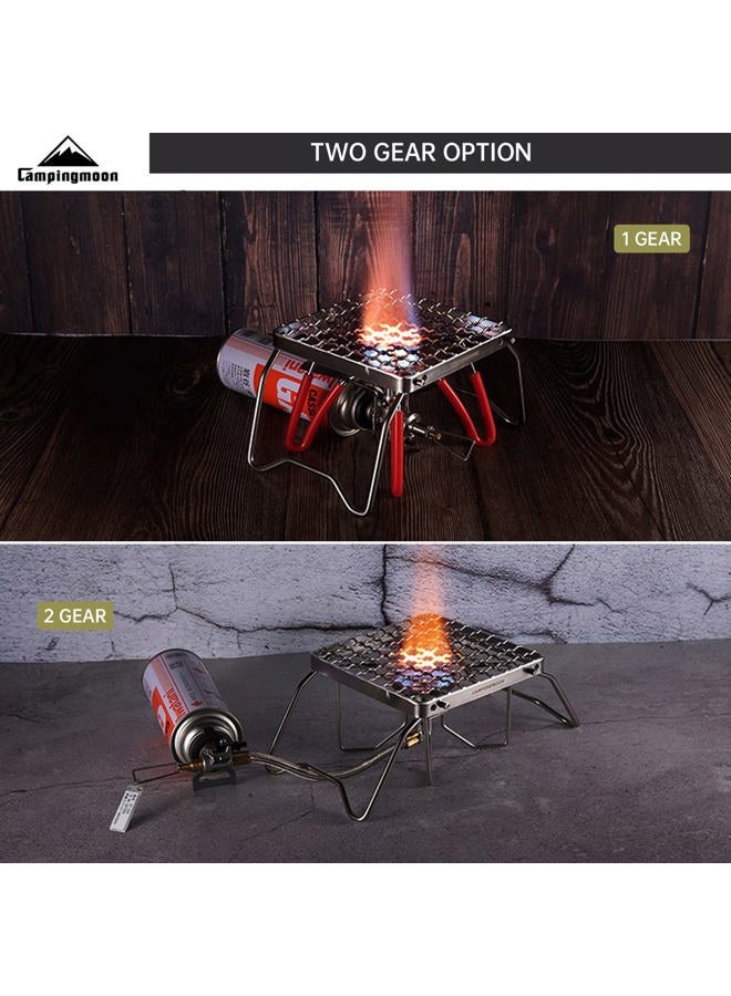 camping moon Campingmoon Portable Camping Grill 304 Stainless Steel Campfire Grill Grate Folding BBQ Grill Rack with Legs and Carrying Bag - Image 3