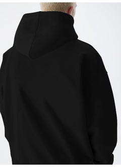 Maniac Mens Solid Full Sleeve Black Hoodie Fleece Sweatshirt  - Image 4