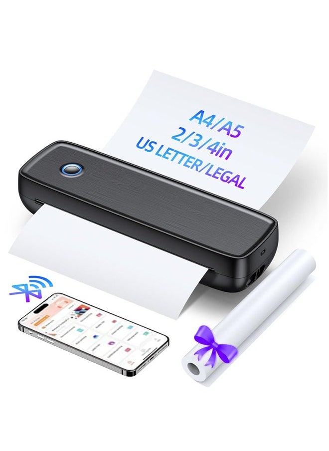XiuWoo Portable Printer Wireless for Travel, Bluetooth Thermal Printer Support 8.5 X 11 inch US Letter Legal,A4 A5 Thermal Paper, Inkless Printer Compatible with iOS, Android Laptop for Office Car Home  - Image 1