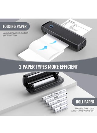 Portable Printer Wireless for Travel, Bluetooth Thermal Printer Support 8.5 X 11 inch US Letter Legal,A4 A5 Thermal Paper, Inkless Printer Compatible with iOS, Android Laptop for Office Car Home - view 5