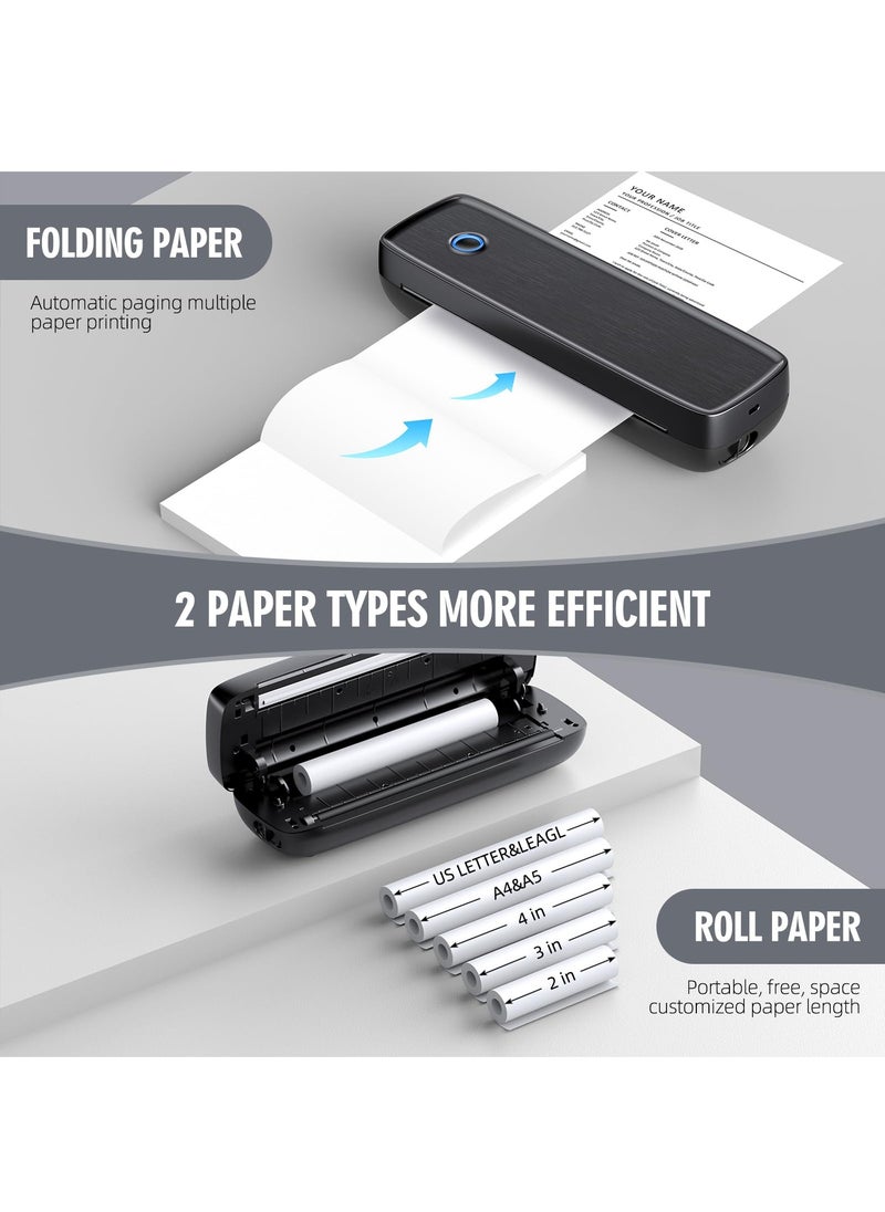 XiuWoo Portable Printer Wireless for Travel, Bluetooth Thermal Printer Support 8.5 X 11 inch US Letter Legal,A4 A5 Thermal Paper, Inkless Printer Compatible with iOS, Android Laptop for Office Car Home  - Image 5