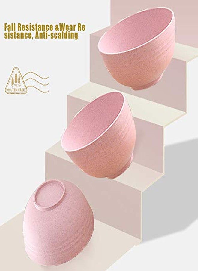 Lnrkai 5 PCS Pink Cereal Bowls, 24 OZ Unbreakable Wheat Straw Bowls, Injection Molded Polypropylene (PP), Modern Style, Round, 5.9 x 3.1 Inches, Dishwasher & Microwave Safe - Image 5