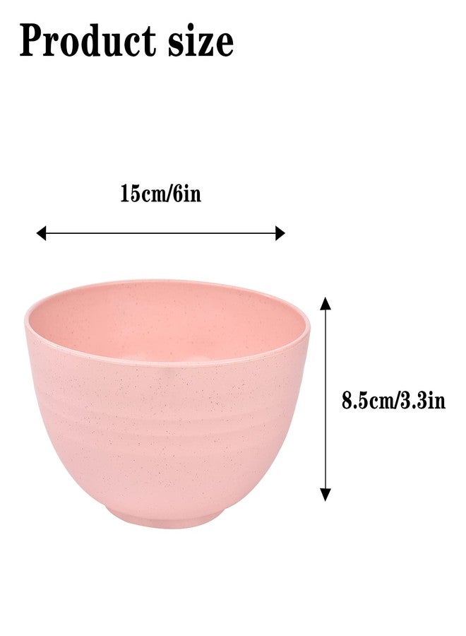 Lnrkai 5 PCS Pink Cereal Bowls, 24 OZ Unbreakable Wheat Straw Bowls, Injection Molded Polypropylene (PP), Modern Style, Round, 5.9 x 3.1 Inches, Dishwasher & Microwave Safe - Image 2