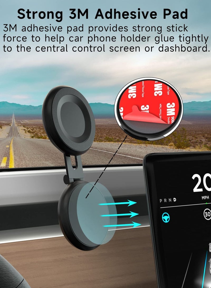KASTWAVE Phone Holder for Car, Car Mount Adjustable Magnetic Car Phone Mount 360° Free Rotation Foldaway for Tesla Model 3 X Y S, Phone Holder for iPhone 12 13 14 and Other Phone  - Image 5