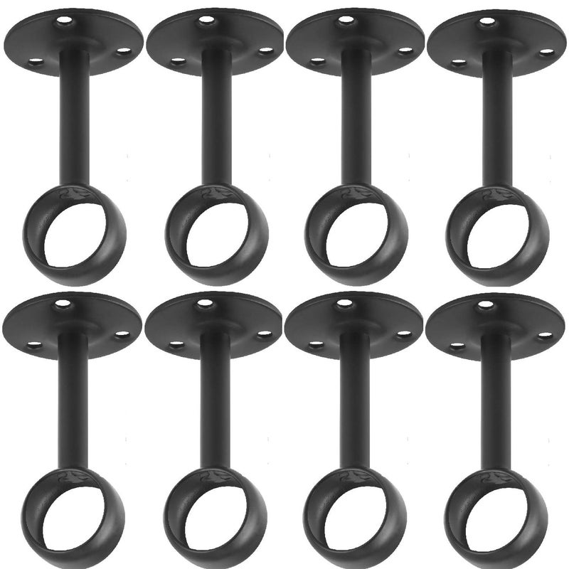 Anndason Curtain Rod CeilingMount Bracket Curtain Rod Brackets Curtain Rod Holders 8 PCS Black