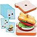 kizh Wooden Sandwich Sorting Stacking Toys Play Food Set for Toddlers Preschool Educational Montessori Toys Fine Motor Toy for Kids Boys Girls - Image 2