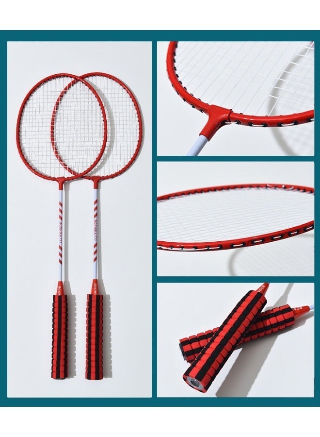 Boshika Red Double Badminton Racquet Set – Lightweight Set, includes 3 shuttlecocks and a racket bag. - Image 4