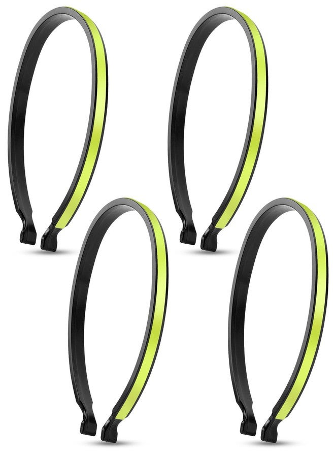 Flintronic 4 Pieces Cycling Pants Clips, ABS Reflective Bicycle Pants Clips, Elastic Trouser Clips for Night Running, Biking and Motorcycle Riding, Green - Image 1