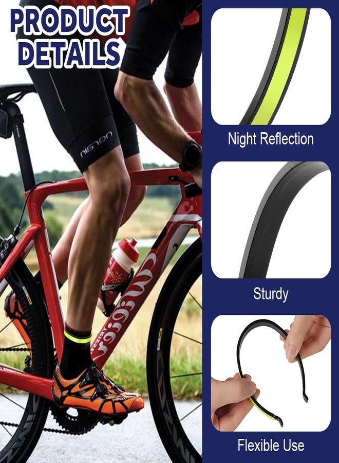 Flintronic 4 Pieces Cycling Pants Clips, ABS Reflective Bicycle Pants Clips, Elastic Trouser Clips for Night Running, Biking and Motorcycle Riding, Green - Image 3