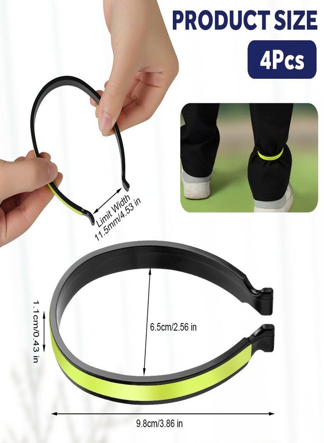 Flintronic 4 Pieces Cycling Pants Clips, ABS Reflective Bicycle Pants Clips, Elastic Trouser Clips for Night Running, Biking and Motorcycle Riding, Green - Image 2
