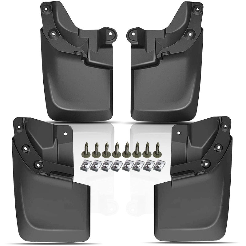 YHTAUTO Set of 4 Mud Flaps Splash Guards Accessories Replacement for 2016-2022 Toyota Tacoma, with Fender Flares (Except SR Models), Front and Rear LH RH, Black - Image 1
