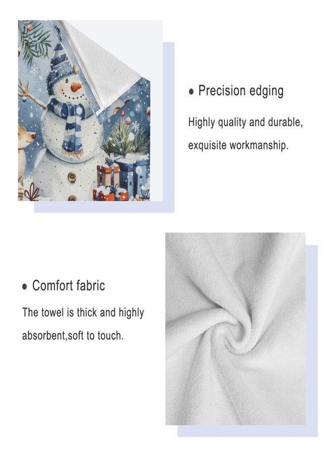 Dussdil Winter Snowflakes Snowman Bathroom Towel Set of 3 Pcs Deer Snow Hand Fingertip Bath Towels for Home Bathroom Hotel Gym Swim Washcloth Soft Thin Durable Highly Absorbent Multipurpose Decor - Image 3