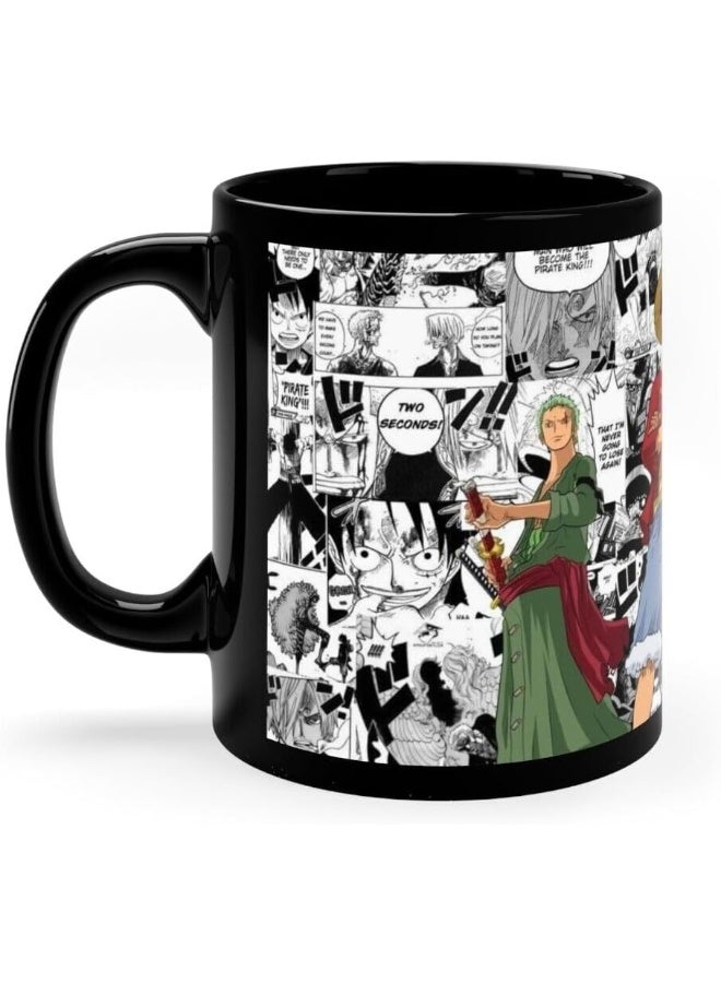 Spoil Your Wall كوب قهوة سيراميك مطبوع عليه شخصية أنمي مونكي دي لوفي من ون بيس، 325 مل - Image 5