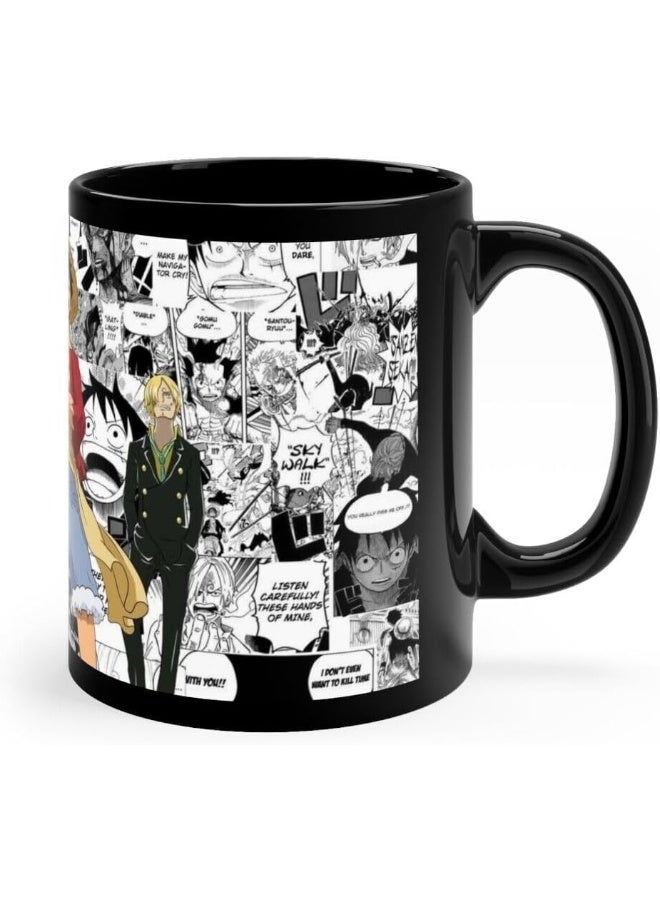 Spoil Your Wall كوب قهوة سيراميك مطبوع عليه شخصية أنمي مونكي دي لوفي من ون بيس، 325 مل - Image 4