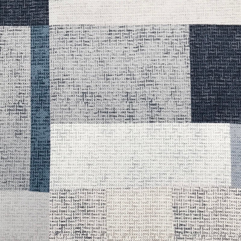 No. 918 Blockade Geometric Blocks Semi-Sheer Grommet Curtain Panel, 40" x 84, Navy - Image 4