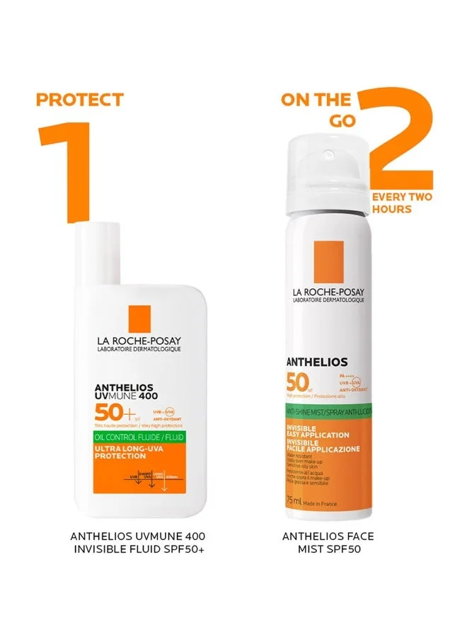 LA ROCHE-POSAY La Roche-Posay Anthelios UVMune 400 Oil Control Invisible Fluid Sunscreen SPF 50+ for Oily Skin 50ml