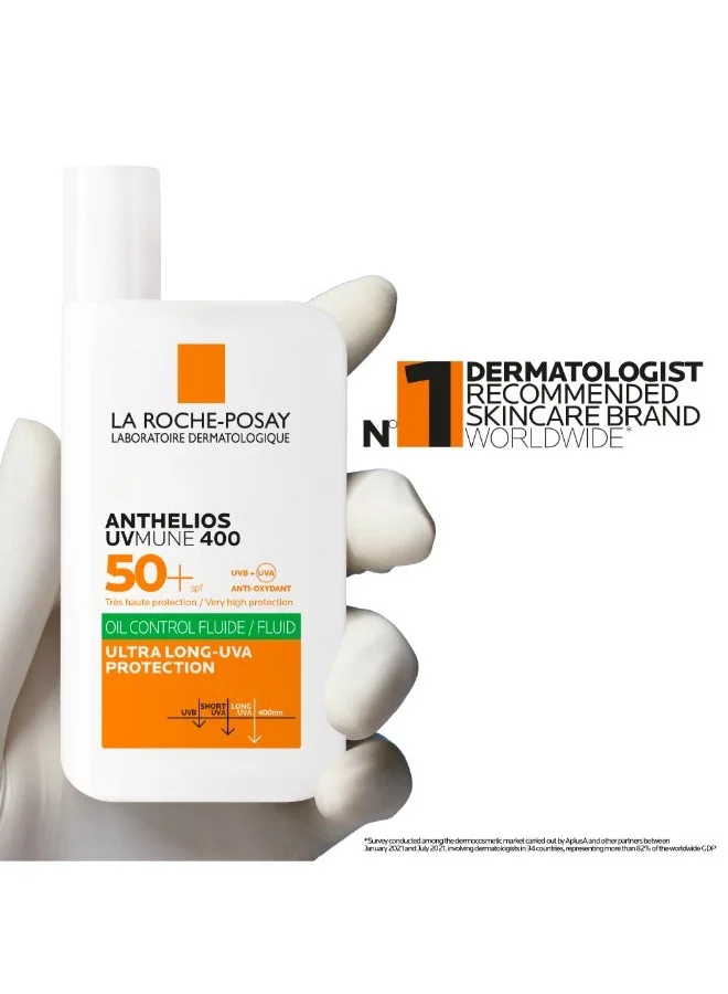 LA ROCHE-POSAY La Roche-Posay Anthelios UVMune 400 Oil Control Invisible Fluid Sunscreen SPF 50+ for Oily Skin 50ml