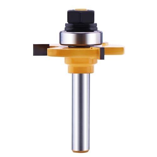 LU&MN Tongue and Groove Router Bit Set (2 PCS) with 1/4 Inch Shank T Shape, Wood Milling Saw Cutter by LU&MN (Woodworking Tools for Home Improvement and DIY) - Image 3
