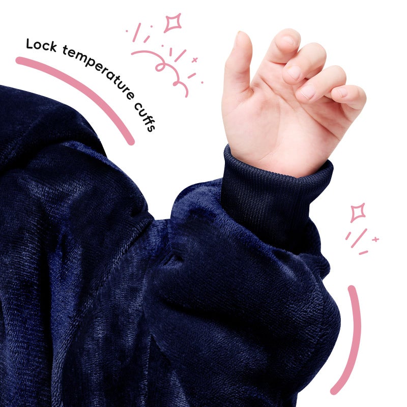 yescool Wearable Blanket Kids Hoodie, Birthday Teen Girls Gifts for 8-15 Year Old Kids Oversized Sweatshirt Sherpa Flannel Cozy Hooded Blanket with Pocket for Children, Youth Teens,One Size, Blue - Image 5