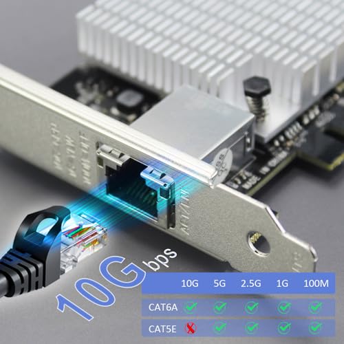 GLOTRENDS ST7357 10Gb Network Card with RJ45 Port, Marvell AQC107 Controller, PCIE 3.0 X4 Interface - Image 3