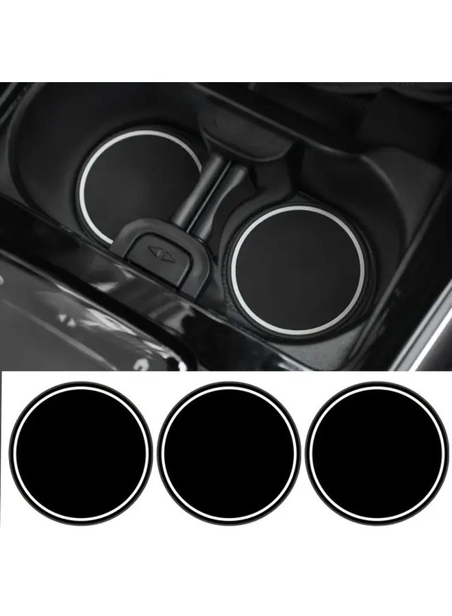1 Pair White Label Anti Slip Car Cup Holder Pad Universal Interior Drink Coaster - Image 5