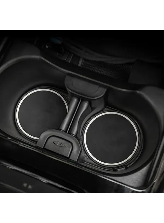 1 Pair White Label Anti Slip Car Cup Holder Pad Universal Interior Drink Coaster - Image 4