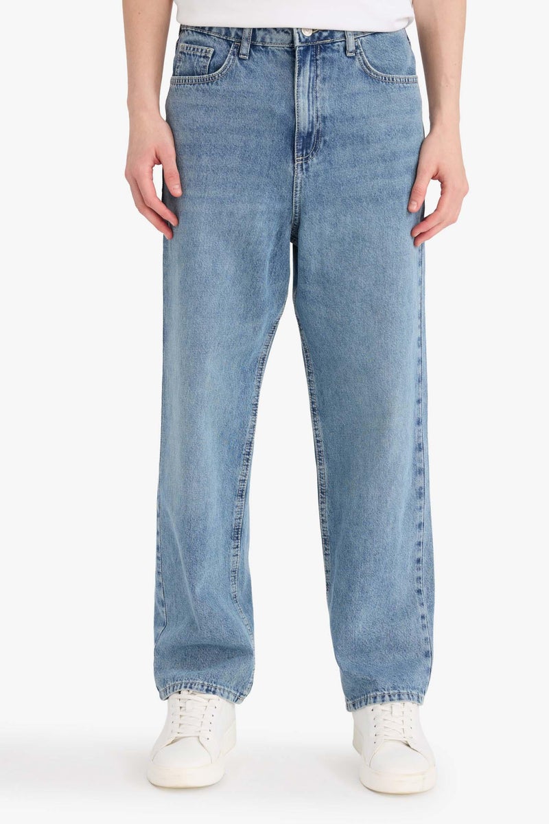 DeFacto Blue Man Baggy Fit Jeans Casual - Image 4