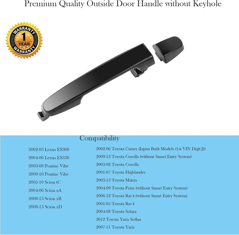HHCSOP KOpart Exterior Rear Door Handle for Toyota Camry, Corolla, Pontiac Vibe - Image 3