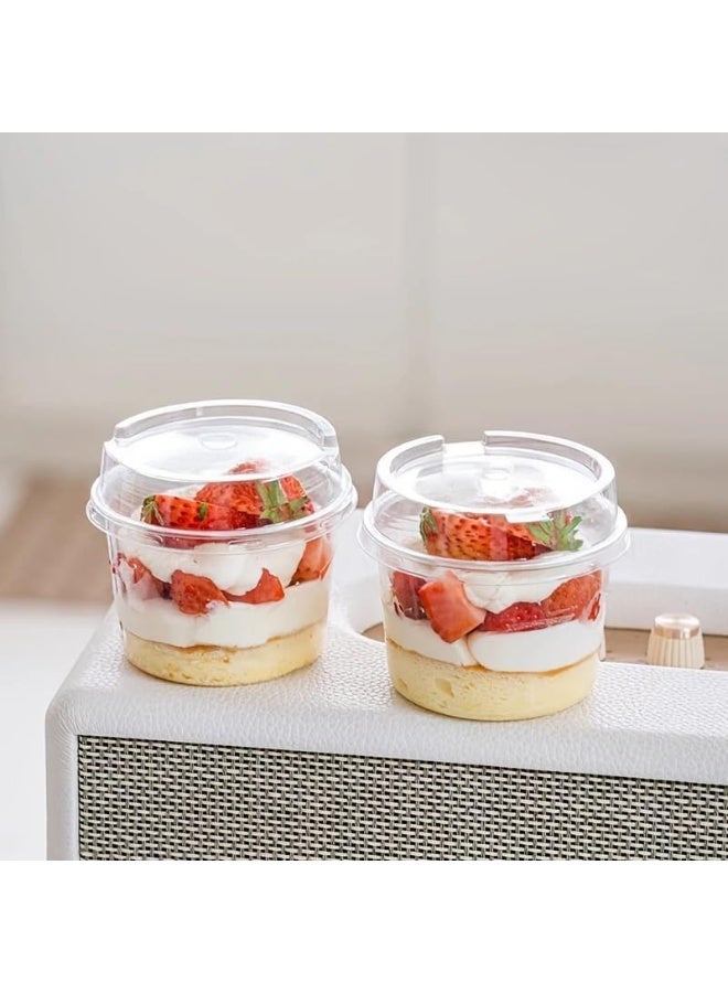 FUFU أكواب حلوى بلاستيكية قابلة للتصرف من فوفو 50 حبة مع أغطية مانعة للتسرب - Image 1