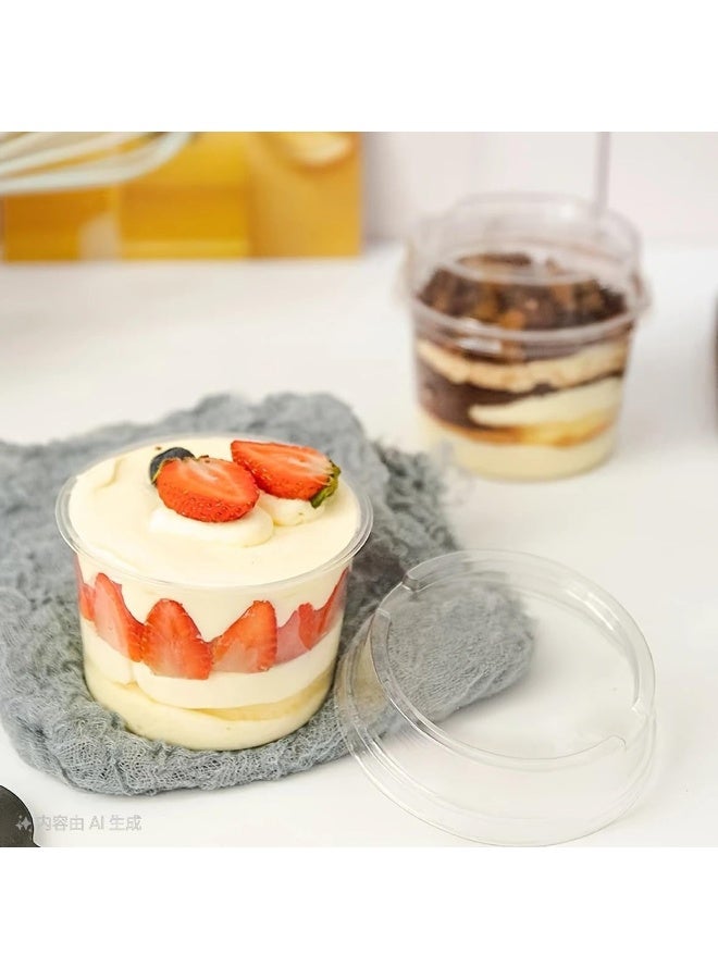 FUFU أكواب حلوى بلاستيكية قابلة للتصرف من فوفو 50 حبة مع أغطية مانعة للتسرب - Image 5