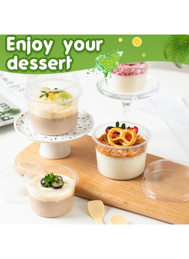 FUFU أكواب حلوى بلاستيكية قابلة للتصرف من فوفو 50 حبة مع أغطية مانعة للتسرب - Image 3