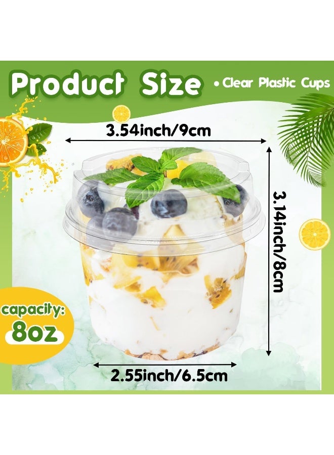 FUFU أكواب حلوى بلاستيكية قابلة للتصرف من فوفو 50 حبة مع أغطية مانعة للتسرب - Image 2