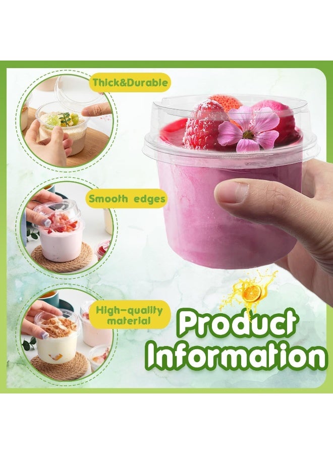 FUFU أكواب حلوى بلاستيكية قابلة للتصرف من فوفو 50 حبة مع أغطية مانعة للتسرب - Image 4