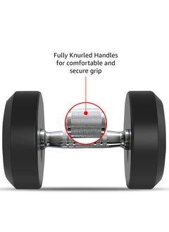 PowerMax Fitness PowerMax Fitness Rubber Coated Round Professional Dumbbell for Home Gym | dumbbell for home gym workouts| gym dumbbell | dumbbell for men-women fitness | 22.5kg dumbbell x 1| Black  - Image 3